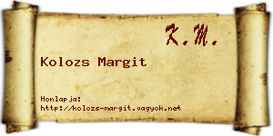 Kolozs Margit névjegykártya